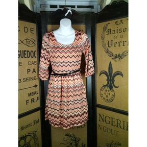 Red Camel  Juniors Teens  3/4 Sleeve Multicolor cinch Dress Size Small